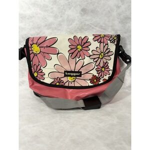 Tagger Pink Floral Messenger Bag Crossbody PVC Water Resistant 13" Bike Commuter